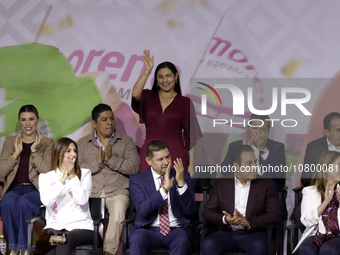 The Governor of the State of Colima, Indira Vizcaino, is attending the registration event of the sole candidate for the presidency of Mexico...