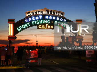 A view of the Santa Monoica Yacht Harbor sign in Santa Monica, United States on November 12, 2023. (