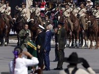 November 20, 2023, Mexico City, Mexico: The president of Mexico, Andres Manuel Lopez Obrador, accompanied by the secretaries of the National...