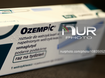 Ozempic manufactured by Novo Nordisk packaging is seen in this illustration photo taken in a pharmacy in Krakow, Poland on December 7, 2023....