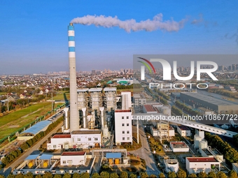 A thermal power company is providing winter heating in Nantong, Jiangsu Province, China, on December 21, 2023. (