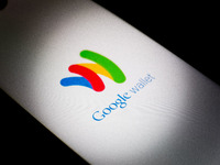The Google Wallet logo is being displayed on a smartphone screen in Athens, Greece, on December 24, 2023. (
