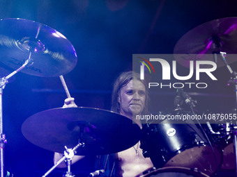 Rufus Tiger of The Darkness is performing at Alcatraz Milan in Milan, Italy, on November 14, 2023. (