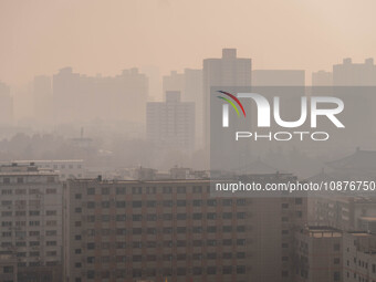 A photo taken on December 27, 2023, shows a hazy day in Xi'an, Shaanxi Province, China. (