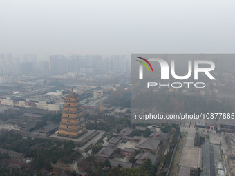 A photo taken on December 28, 2023, shows a hazy day in Xi'an, Shaanxi Province, China. (