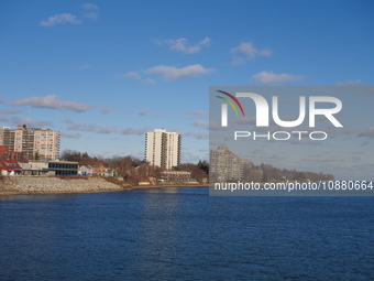 A scenic view of the waterfront from Spencer Smith Park is being enjoyed on a sunny day in Burlington, Ontario, Canada, on December 19, 2023...