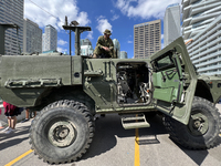 A Canadian Armed Forces Light Armoured Vehicle (LAV) 6.0 is on display in Toronto, Ontario, Canada, on September 16, 2023. (