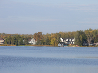 Cottages are lining the water in Kawartha Lakes, Ontario, Canada, on September 20, 2023. (