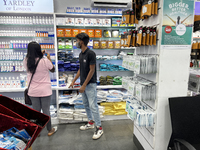 A shop is selling face masks, hand sanitizer, and other personal protective equipment to help protect against the novel coronavirus (COVID-1...