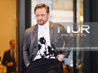 James McAvoy is attending the Milan Fashion Week Menswear Fall/Winter 2024/2025 in Milan, Italy, on January 14, 2024. (