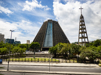 The Saint Sebastian Cathedral is being pictured in Rio de Janeiro, Brazil, on January 21, 2024. (