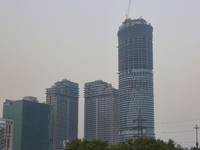 High-rise buildings are under construction in Greater Noida, Uttar Pradesh, India, on May 3, 2022. (