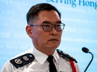 Hong Kong Deputy Commissioner of Police (National Security), Kan-Kai-Yan, is speaking at a police press conference on the law and order situ...