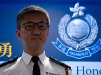 Hong Kong Commissioner of Police, Siu Chak-yee, is posing for a photo at a Police Press Conference on the Law and Order situation in 2023, i...