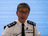 The Hong Kong Commissioner of Police, Siu Chak-yee, is speaking at a Police Press Conference on the Law and Order situation in 2023 in Hong...