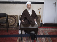 Grand Ayatollah Naser Makarem Shirazi is attending a turban-wearing ceremony at a seminary in the holy city of Qom, 145 km (90 miles) south...