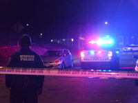 Police are shooting at a suspect in a police-involved shooting in Washington, D.C., United States, on February 9, 2024. They are patrolling...