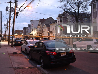 A woman is being treated for injuries after a shooting in Paterson, New Jersey, United States, on February 11, 2024. Around 4:55 p.m. on Sun...