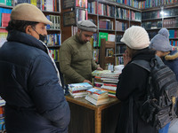Book readers are purchasing books at the 'bestseller' bookshop in Srinagar, Kashmir, India, on February 12, 2024. For the first time, a book...