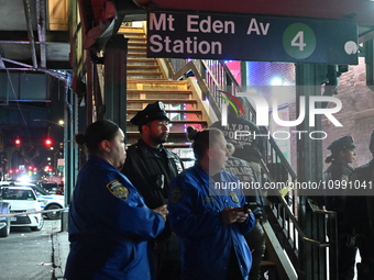 A mass shooting is wounding several people at a subway station on Mt Eden Avenue in the Bronx, New York, United States, on February 12, 2024...