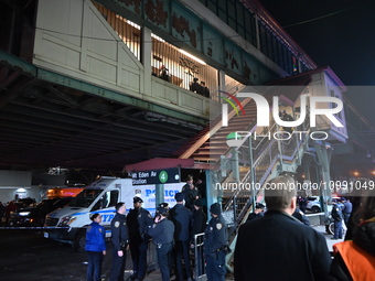 A mass shooting is wounding several people at a subway station on Mt Eden Avenue in the Bronx, New York, United States, on February 12, 2024...