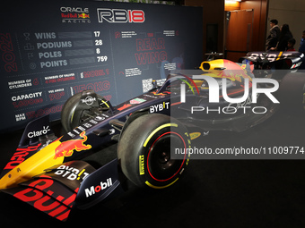 The world championship-winning RB18 Formula 1 racing car is being exhibited at the Canadian International Auto Show in Toronto, Canada, on F...