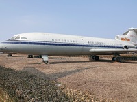 A Trident passenger jet is on display at the China Aviation Museum in Beijing, China, on February 6, 2024. (