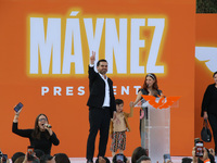 Jorge Alvarez Maynez, Mexico's Presidential candidate for the Citizen Movement Party, is delivering his speech at a political rally in Mexic...