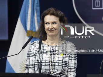 Argentina's Foreign Minister Diana Mondino is attending a joint press conference with U.S. Secretary of State Antony Blinken at the Casa Ros...