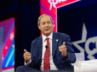 Ken Paxton attends the 2024 Conservative Political Action Conference (CPAC) at the Gaylord National Resort and Convention Center in Maryland...