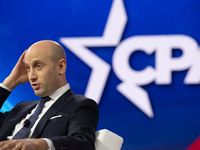 Stephen Miller attends the 2024 Conservative Political Action Conference (CPAC) at the Gaylord National Resort and Convention Center in Mary...