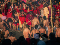 Nepalese Hindu devotees are offering ritual prayers on the last day of the Madhav Narayan Festival, also known as the Swasthani Brata Katha...