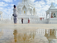 The Prajna Temple, known as the closest to the sky, is being seen in Xishuangbanna, Yunnan Province, China, on January 20, 2024. It is the o...
