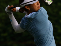 Jenny Shin from South Korea is in action during the third round of the HSBC Women's World Championship at Sentosa Golf Club in Singapore, on...