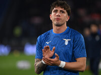 Luca Pellegrini of S.S. Lazio is playing during the 27th day of the Serie A Championship between S.S. Lazio and A.C. Milan at the Olympic St...