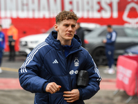 Ryan Yates is playing for Nottingham Forest in the Premier League match against Liverpool at the City Ground in Nottingham, England, on Marc...