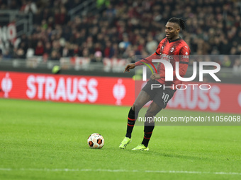 Rafael Leao is playing in the Europa League match between Milan and SK Slavia Praha in Milan, Italy, on March 7, 2024. (
