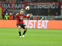 Simon Kjaer is playing in the Europa League match between Milan and SK Slavia Praha in Milan, Italy, on March 7, 2024. (