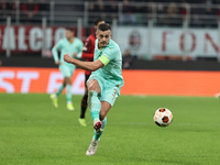 Tomas Holes is playing in the Europa League match between Milan and SK Slavia Praha in Milan, Italy, on March 7, 2024. (
