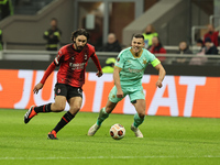 Yacine Adli is playing in the Europa League match between Milan and SK Slavia Praha in Milan, Italy, on March 7, 2024. (