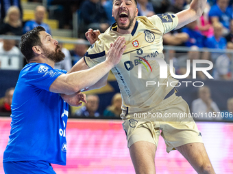Mirsad Terzic and David Fernandez Alonso are playing in the EHF Champions League Men 2023/2024 match between Orlen Wisla Plock and FC Porto...
