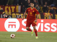 Mehmet Celik of Roma is in action during the UEFA Europa League round of 16 first leg match between AS Roma and Brighton & Hove Albion at St...