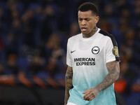 Igor Julio of Brighton is reacting during the UEFA Europa League round of 16 first leg match between AS Roma and Brighton & Hove Albion at S...