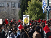 Students protested in Athens against the passage of a new bill that allows the creation of private universities, which they argue contradict...