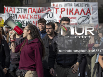 Around 8,000 people took part in a protest in central Athens, Greece, on 8 March 2024 against a bill that would allow the establishment of b...