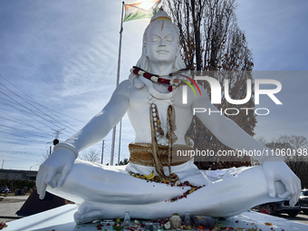 A statue of Lord Shiva, standing 18 feet tall, is being inaugurated outside a Hindu temple in Richmond Hill, Ontario, Canada, on March 8, 20...