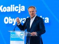 Polish Prime Minister Donald Tusk and the Chairman of the Civic Coalition are addressing the National Council of the Civic Platform, ahead o...