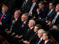 Republican lawmakers listen as President Joe Biden delivers the annual State of the Union address to a joint session of Congress at the U.S....