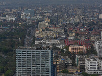 Smog is covering most parts of the cityscape in Kolkata, India, on March 10, 2024. (