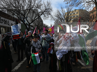 EDMONTON, CANADA - MARCH 10:
Members of the Palestinian diaspora, supported by the local Muslim community and activists, rally for Gaza - 'H...